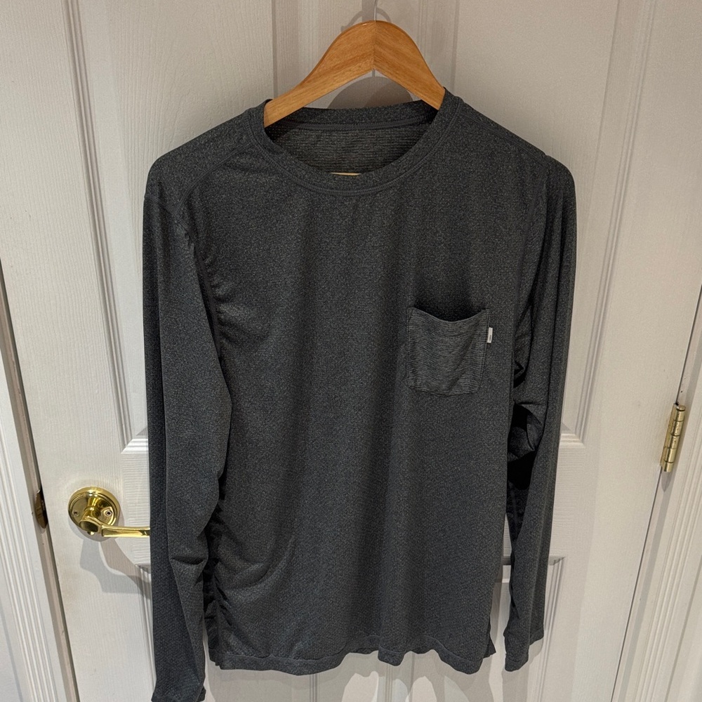 Vuori Men's Gray Long Sleeve Shirt Size Large